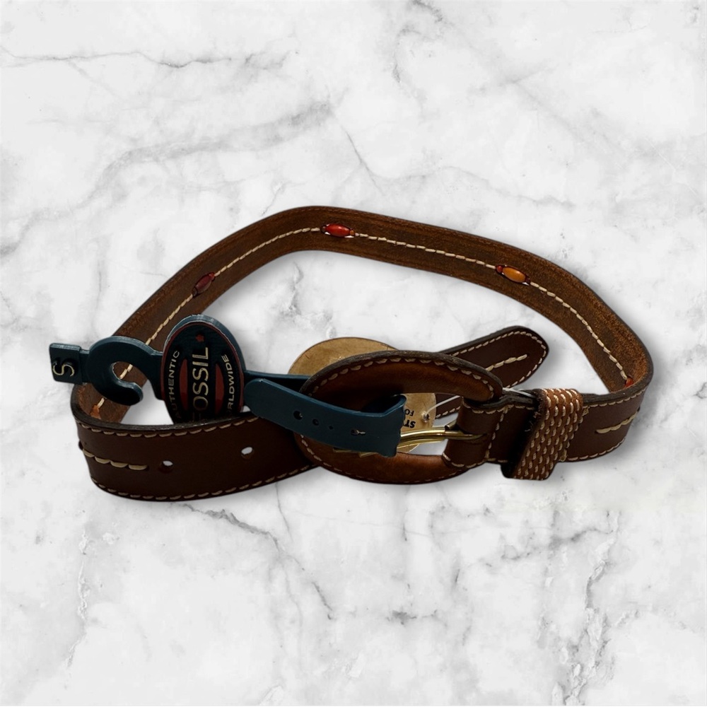Small Fossil Belt n.w.t with beads in the leather